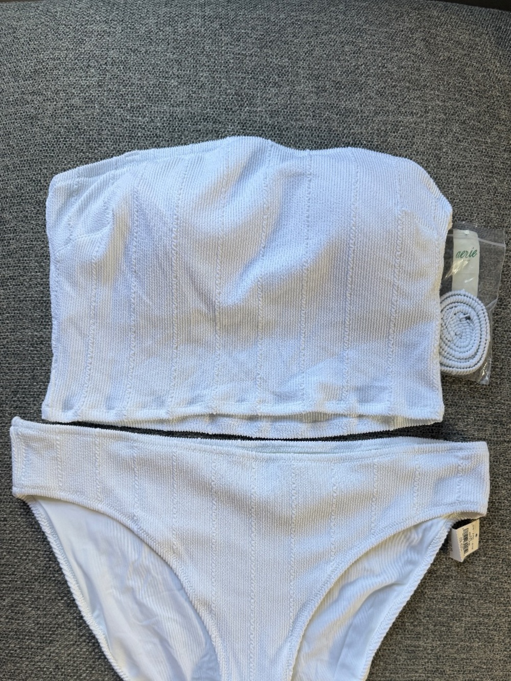 NWT | Aerie Jacquard Pique Bandeau Bikini Top